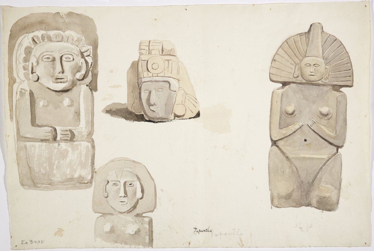 Steinstatuen aus Papantla, Mexiko von Adela Breton