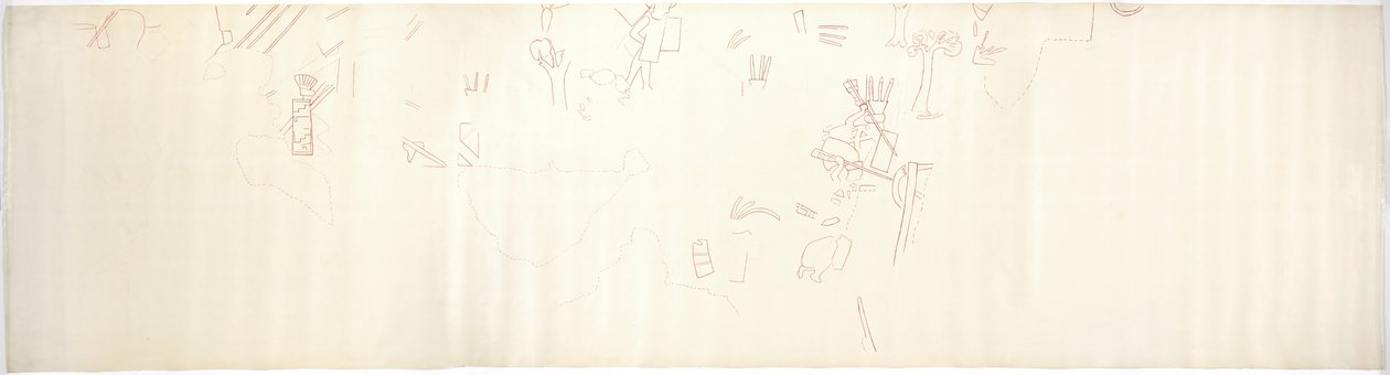 Abzeichnung eines Wandgemäldes von der Ostwand, Oberer Tempel der Jaguare, Chichen Itza, Mexiko von Adela Breton