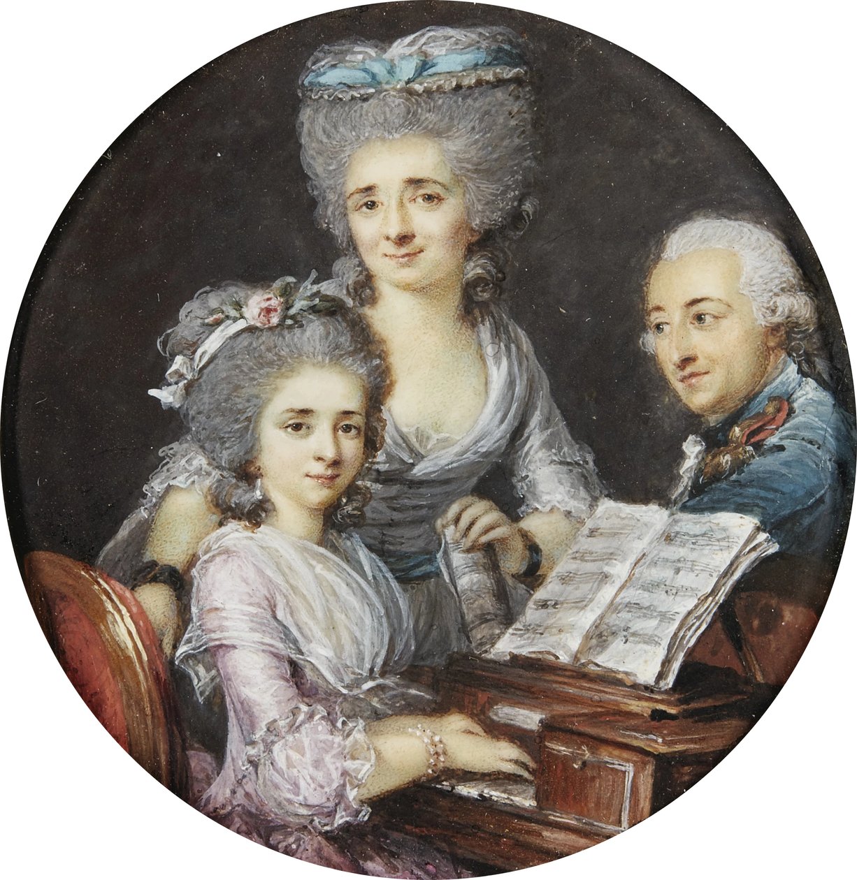 Adelaide Labille-Guiard - Porträt einer Mutter und eines Vaters mit ihrer Tochter am Cembalo von Adelaide Labille-Guiard
