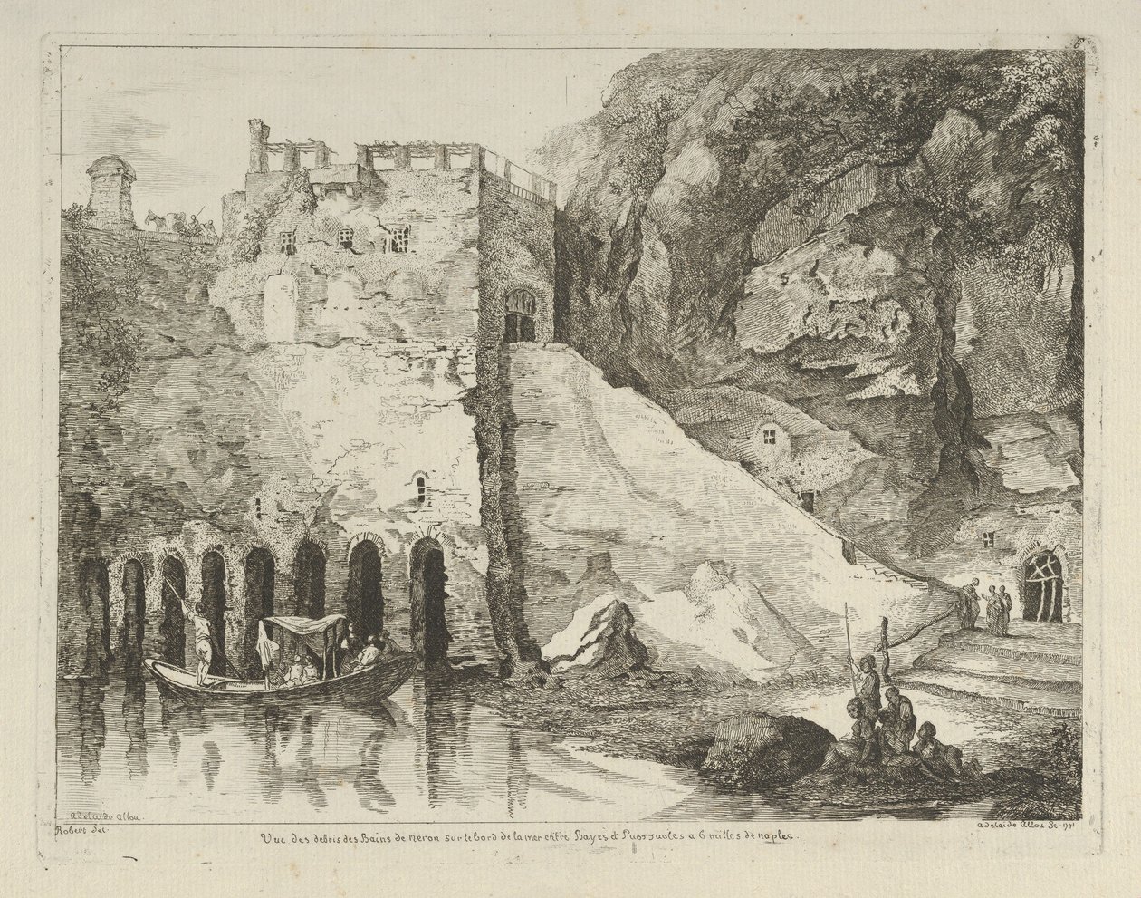 Ansicht der Trümmer der Bäder von Nero von Adélaide Allou