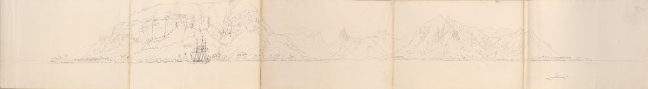 Panorama von Eimeo [Moorea], Gesellschaftsinseln von Admiral Sir Edward Gennys Fanshawe