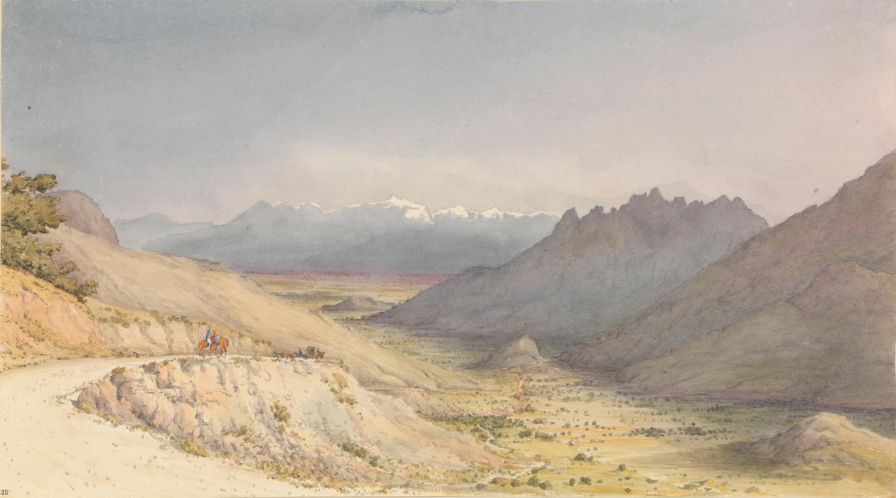 Die Cuesta de Chacabuco, Blick Richtung San Felipe de Aconcagua, 14. Januar 1851 von Admiral Sir Edward Gennys Fanshawe