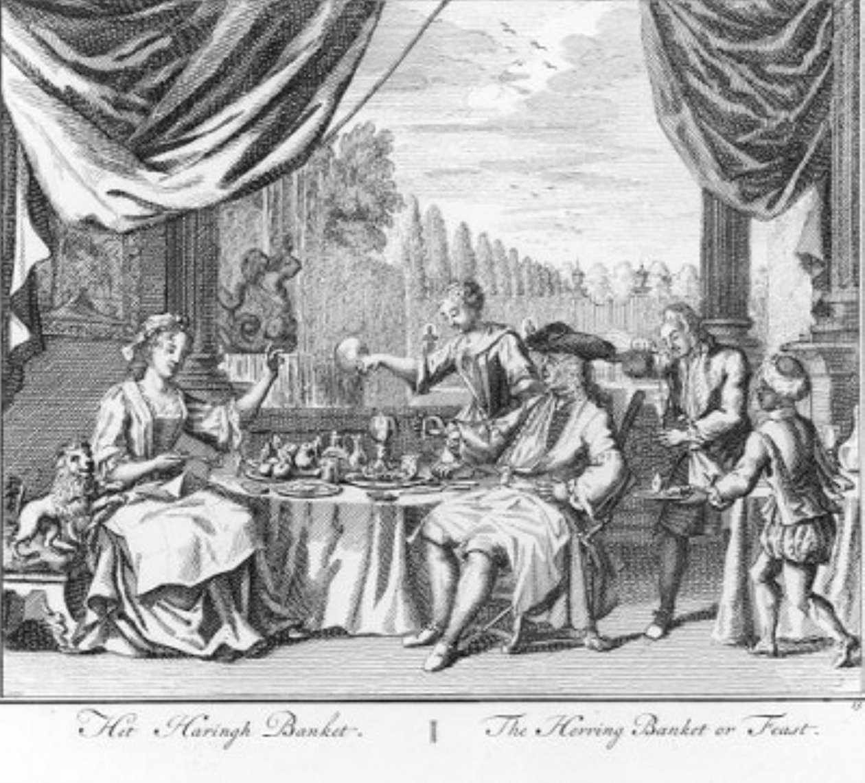 „Das Heringsbankett“ (Nr. 13 aus der Serie Heringsfang) von Adolf van der Laan