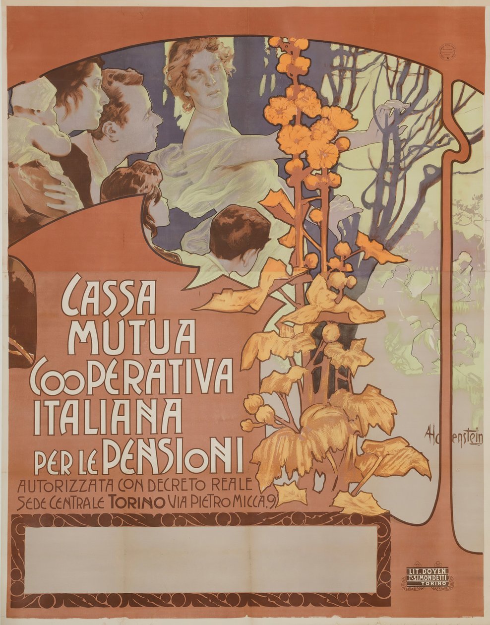 Cassa nazionale mutua cooperativa per le pensioni, 1898 von Adolfo Hohenstein