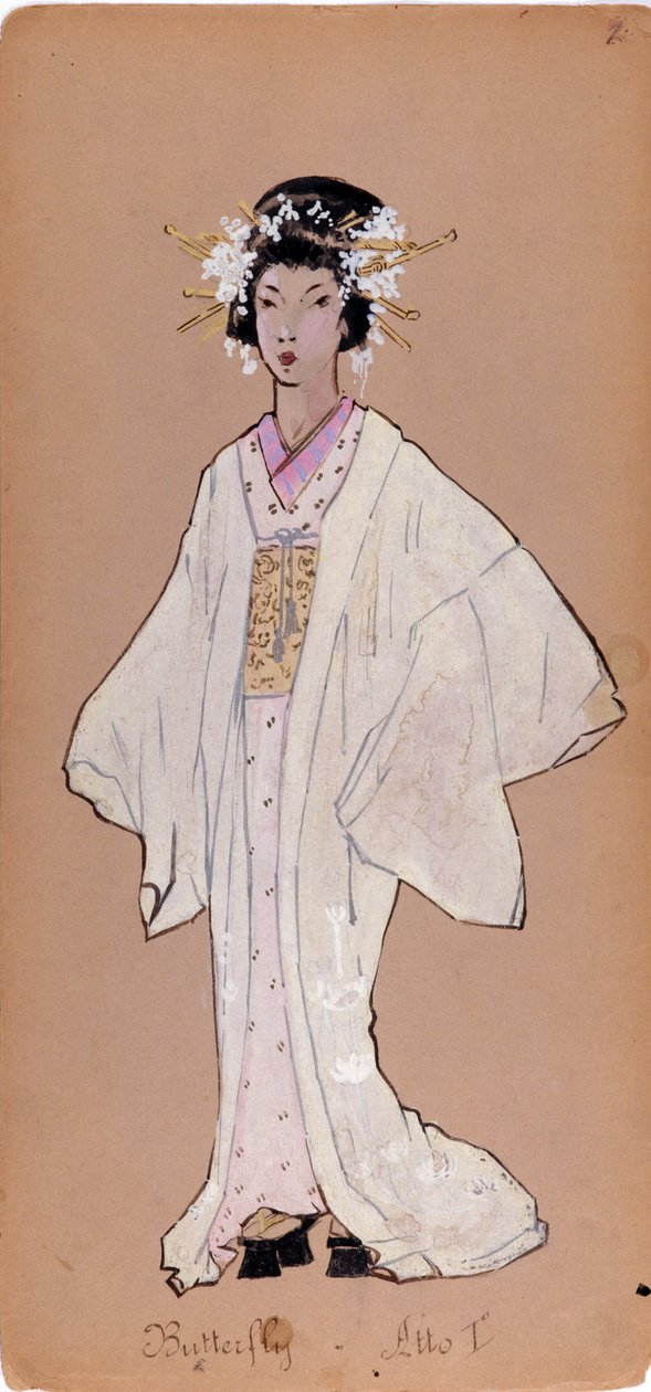 Kostüm der Figur Cio-Cio-San für die Oper „Madame Butterfly“ von Giacomo Puccini von Adolfo Hohenstein