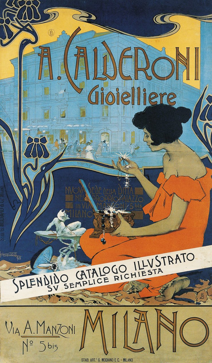 Juwelier A. Calderoni A. Calderoni Gioielliere, Mailand, 1898 von Adolfo Hohenstein