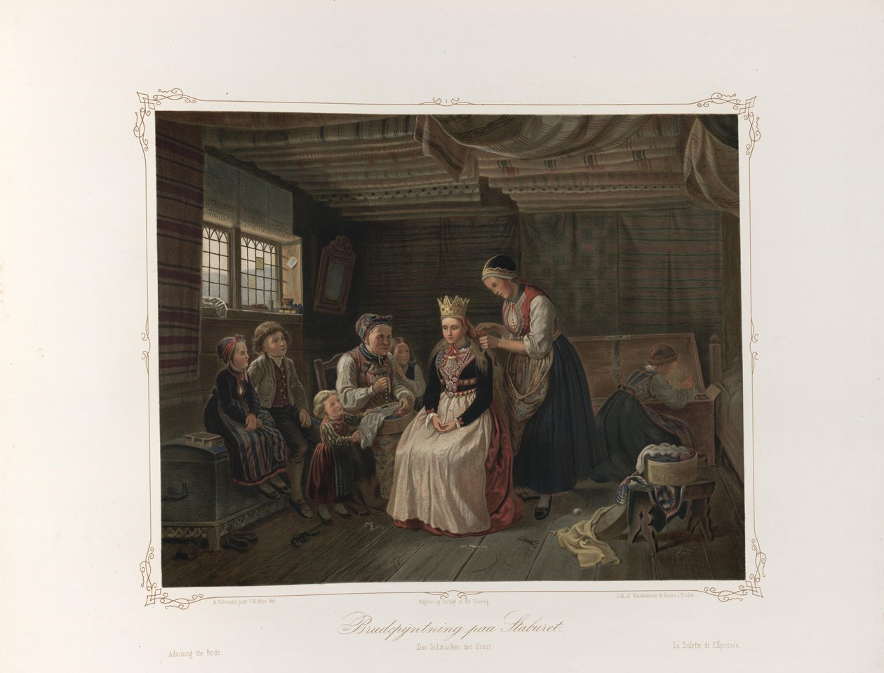 Illustration aus dem Buch Norske Folkelivsbilleder von Tidemand, Adolph und herausgegeben von Chr. Tønsberg (Christiania, 1858) von Adolph Tidemand