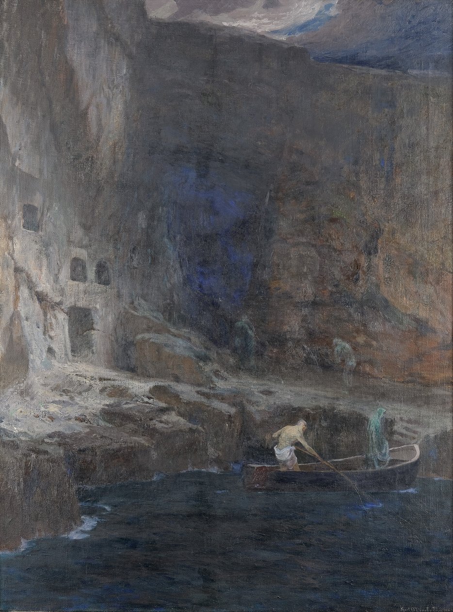 Detail von Die Seelen des Acheron, 1898 von Adolf Hiremy Hirschl