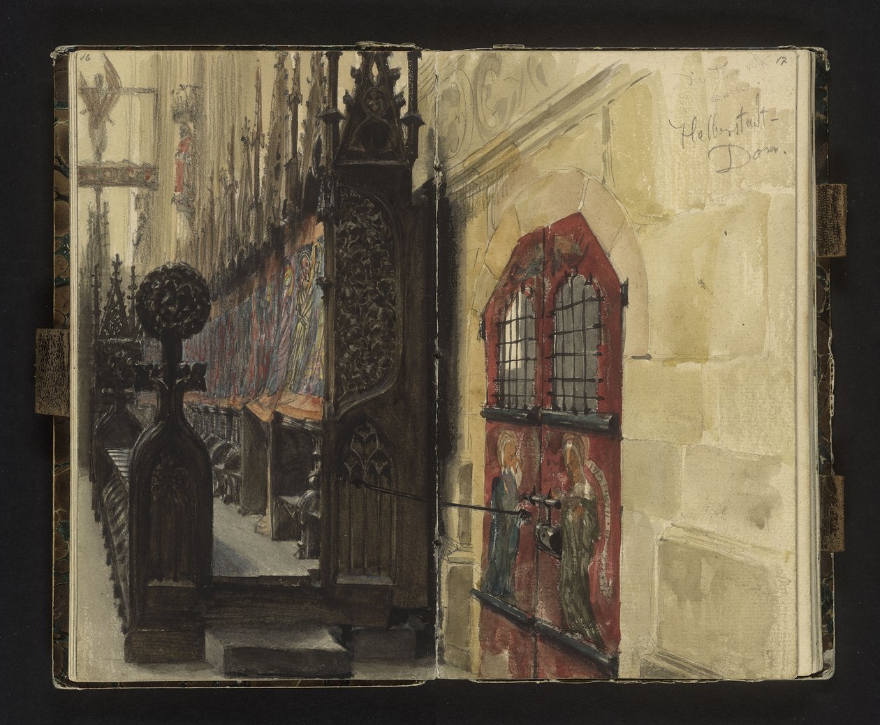 Blick auf das Chorgestühl im Dom zu Halberstadt von Adolph Menzel