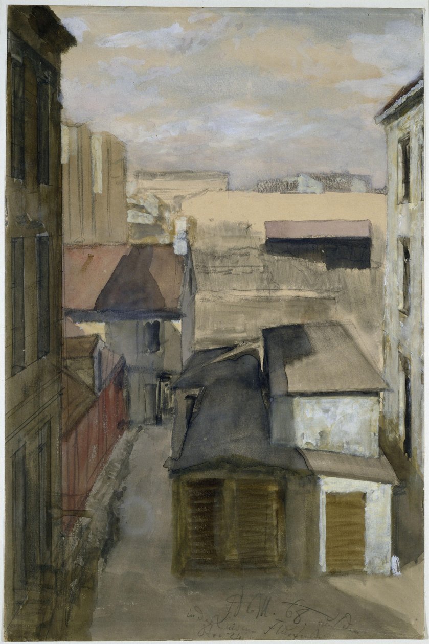 Blick aus dem Fenster in der Luisenstraße 24 von Adolph Menzel