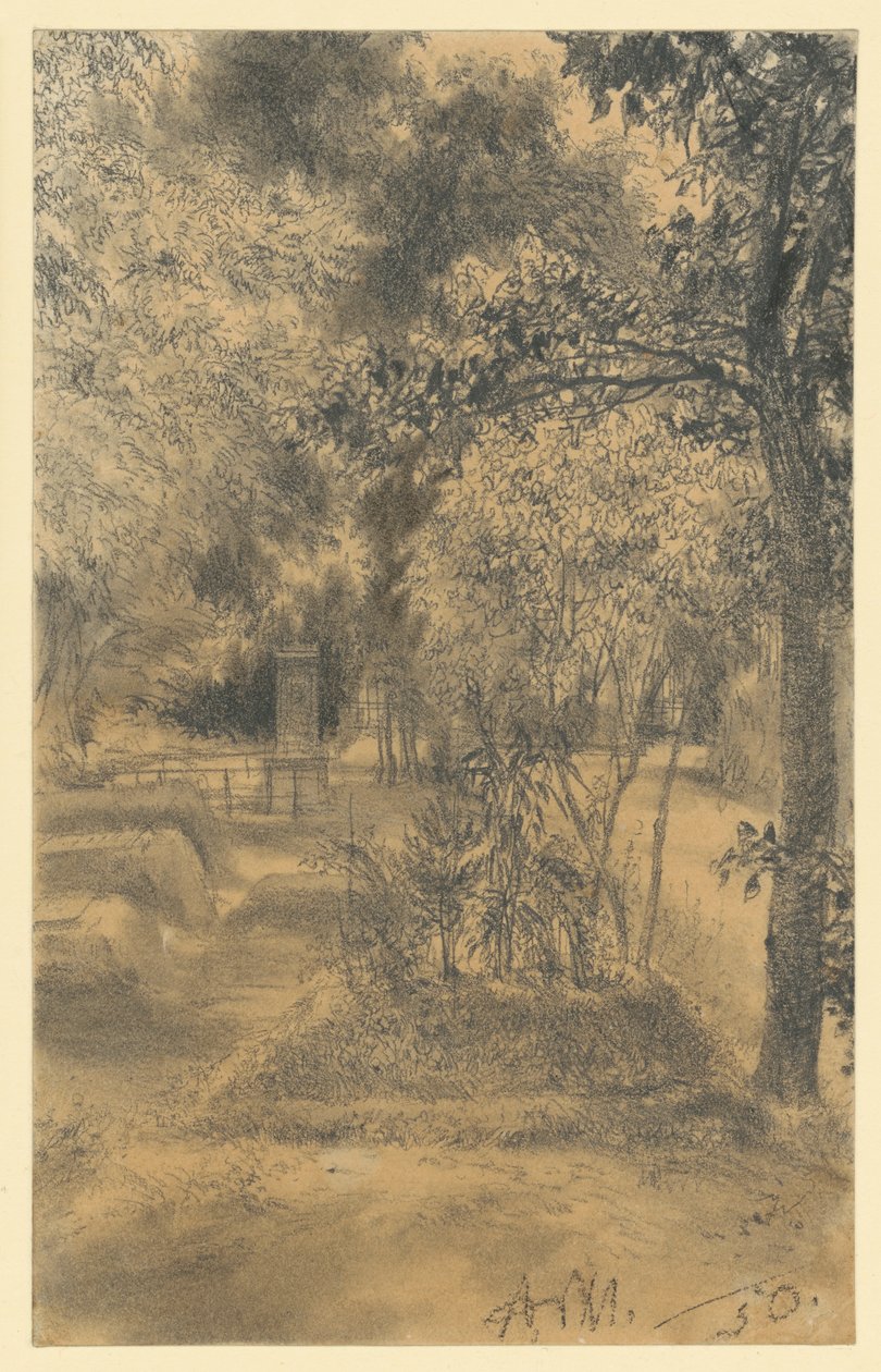 Das Grab der Mutter von Adolph Menzel