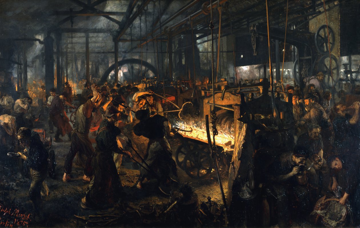 Eisenwalzwerk (Moderne Zyklopen) von Adolph Menzel