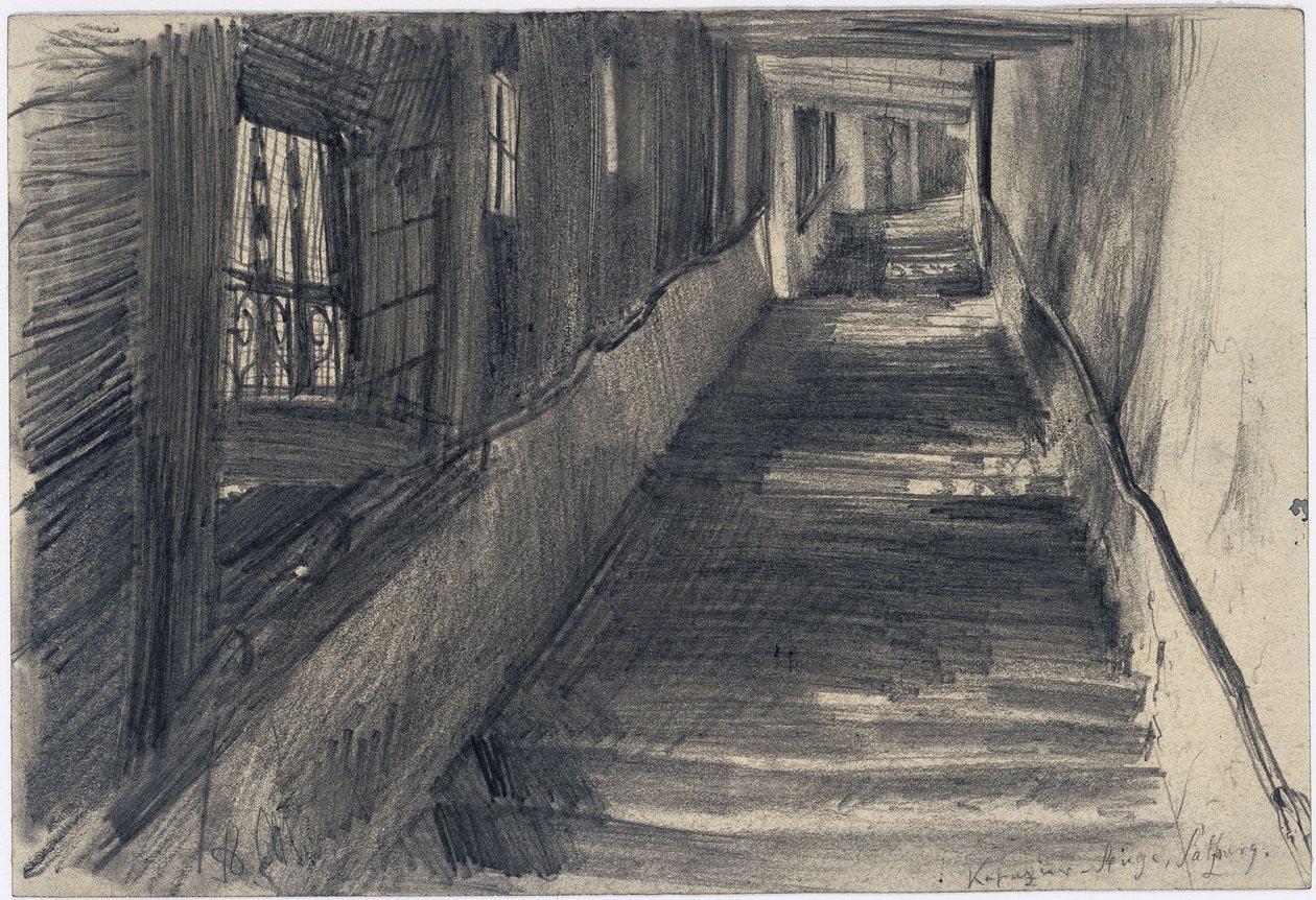 Kapuzinerstiege in Salzburg von Adolph Menzel