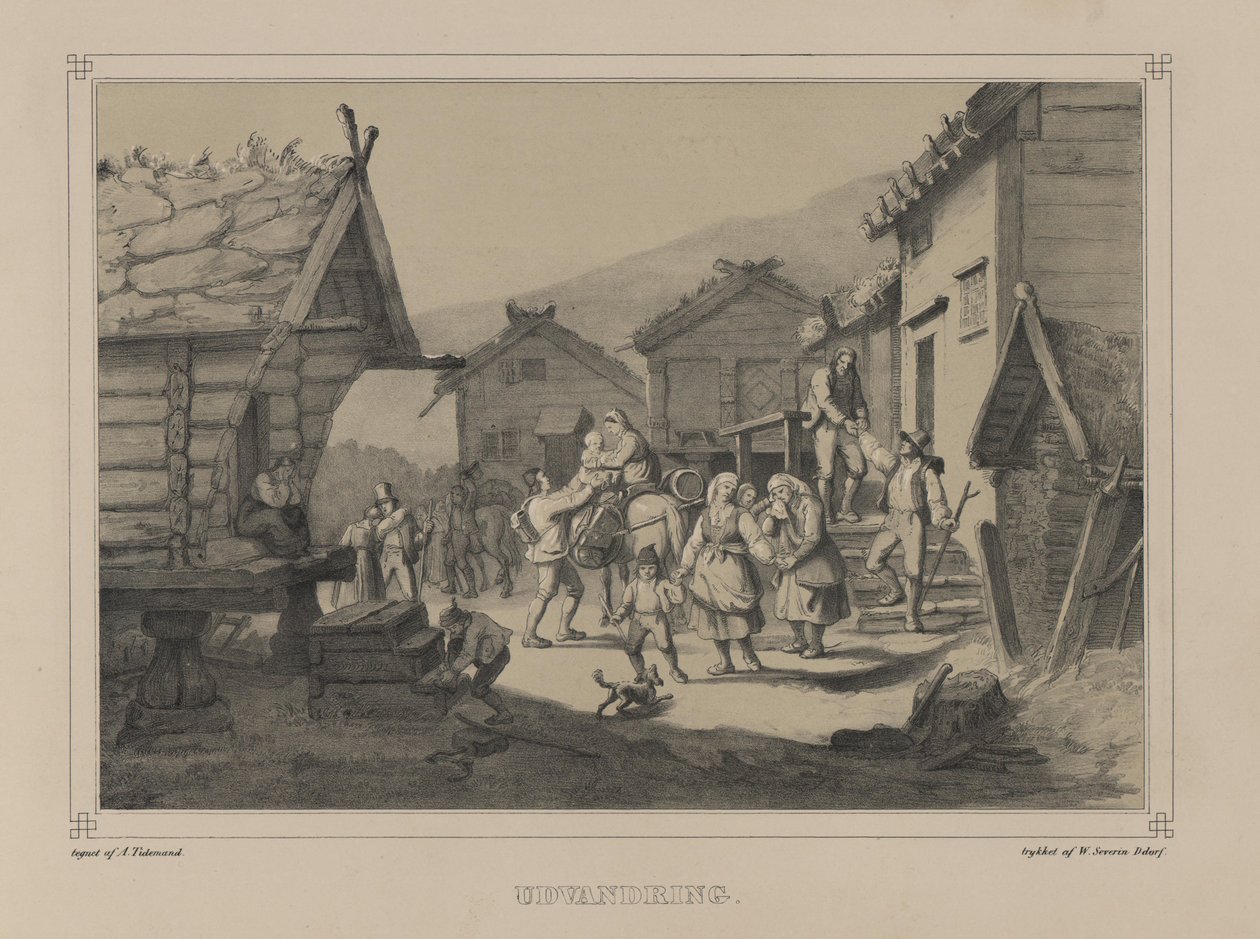 Illustration aus dem Buch Norge fremstillet i Tegninger von P.Chr. Asbjørnsen, veröffentlicht von Chr. Tønsberg (Norwegen, 1848) von Adolph Tidemand