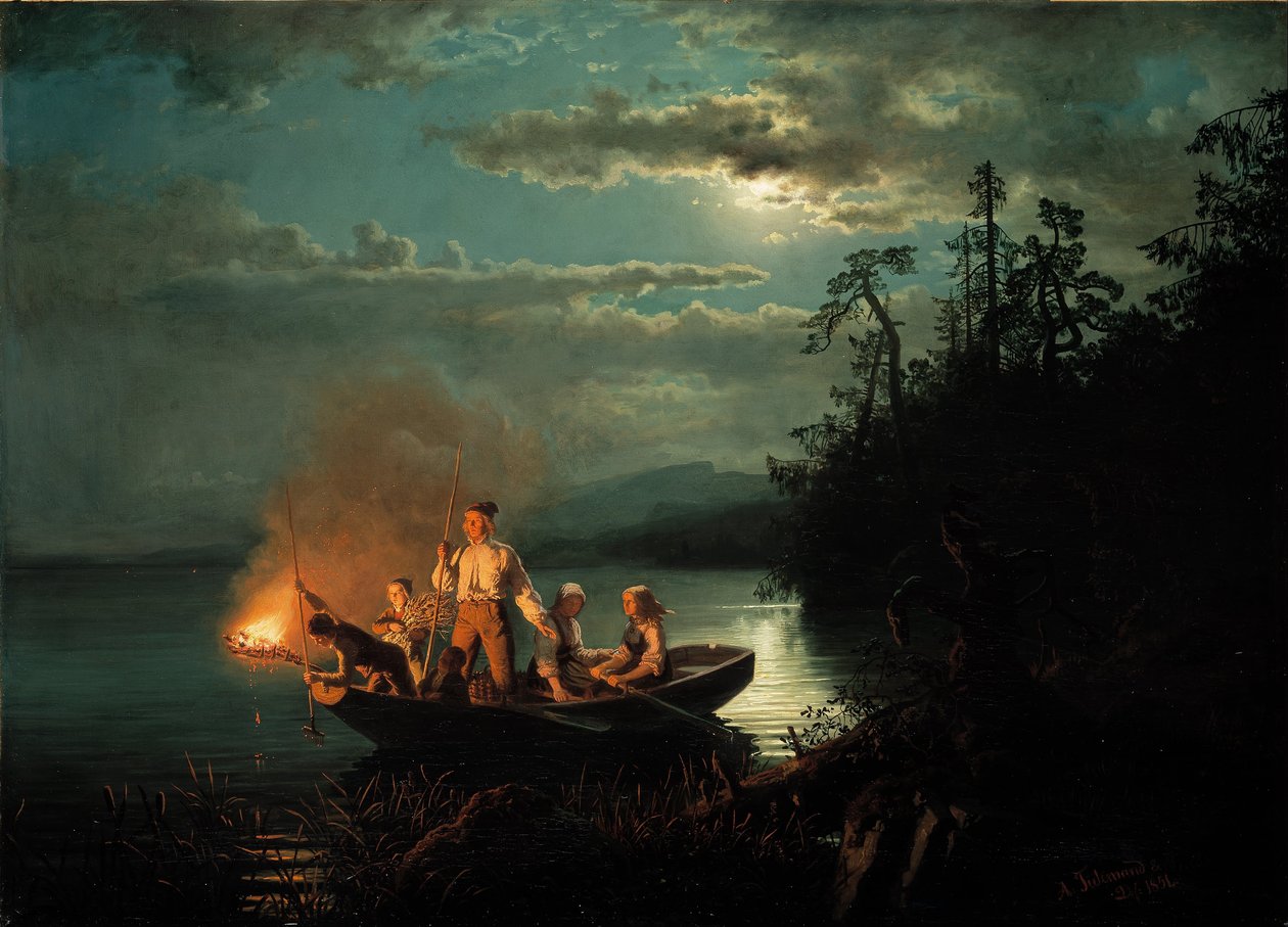 Lystring auf Krøderen von Adolph Tidemand