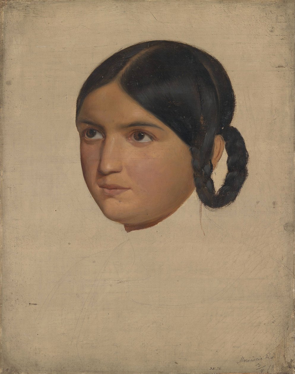 Porträtstudie von Mariuccia von Adolph Tidemand