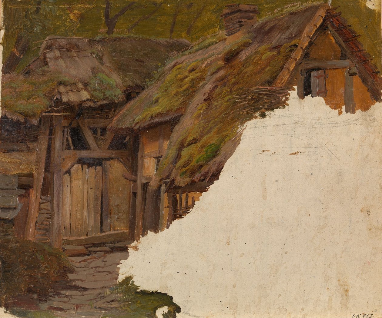 Studie eines alten Bauernhofs von Adolph Tidemand