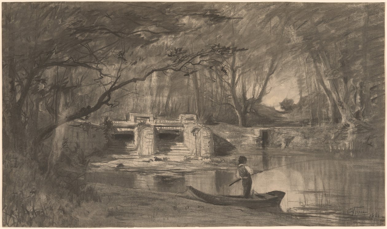 Waldteich bei der alten Schleuse von Levaux nahe Vienne von Adolphe Appian