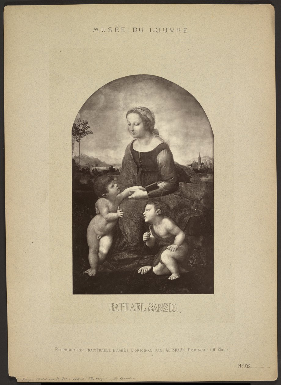 Die Jungfrau im Garten von Raphael, Musée du Louvre von Adolphe Braun