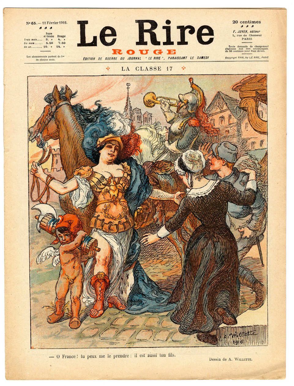 Cover von „The Red Laughter“, Satirisch in Farben von Adolphe Leon Willette