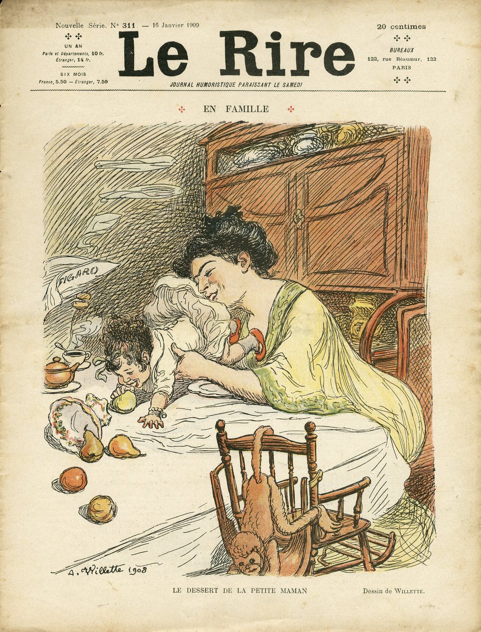 Illustration von Adolphe dit Willette (1857-1926) für das Titelblatt von Le Rire von Adolphe Leon Willette