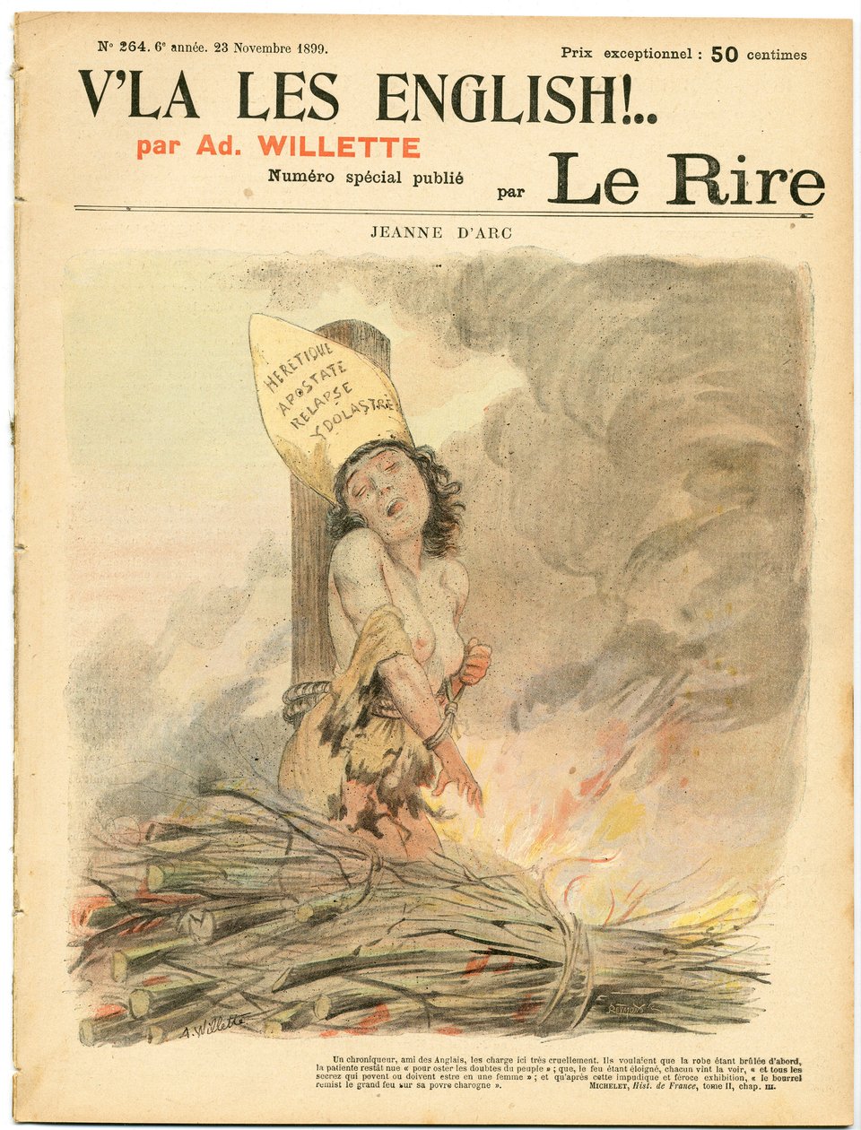 Das Lachen, Nummer 264, Satirisch in Farben von Adolphe Leon Willette