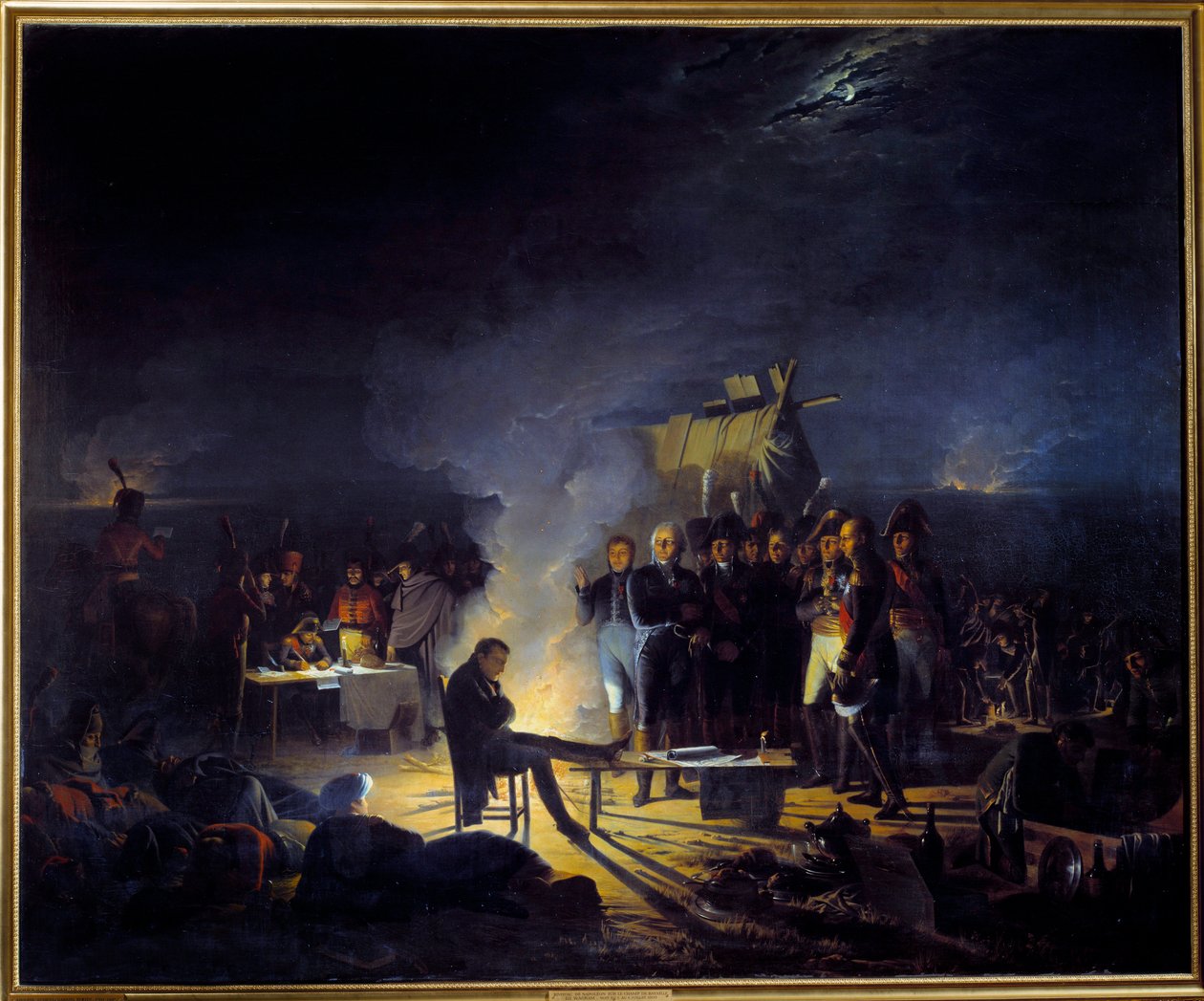 Biwak von Napoleon I. auf dem Schlachtfeld von Wagram (5.-6. Juli) von Adolphe Roehn