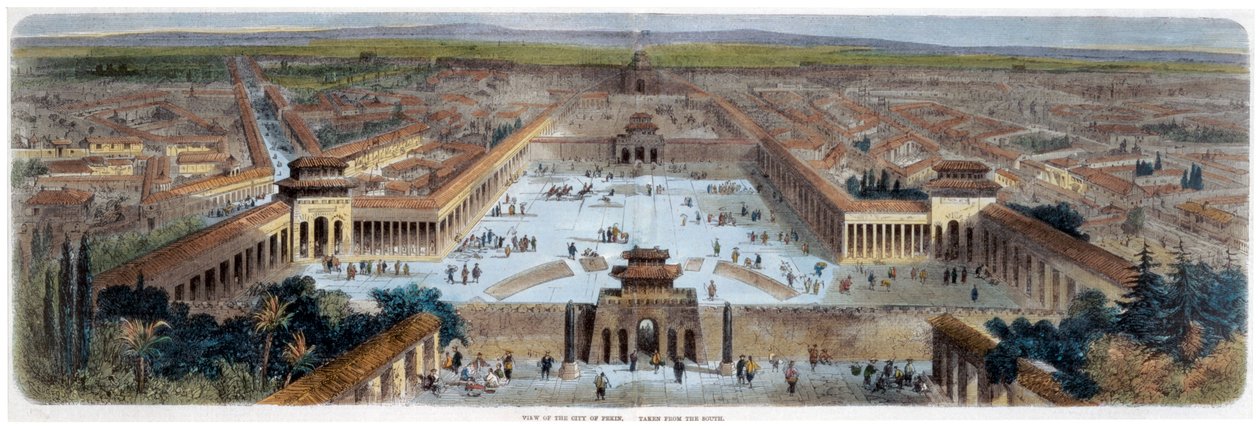 Ansicht der Stadt Peking vom Süden aus gesehen, China, Mitte des 19. Jahrhunderts von Adolphe Rouargue