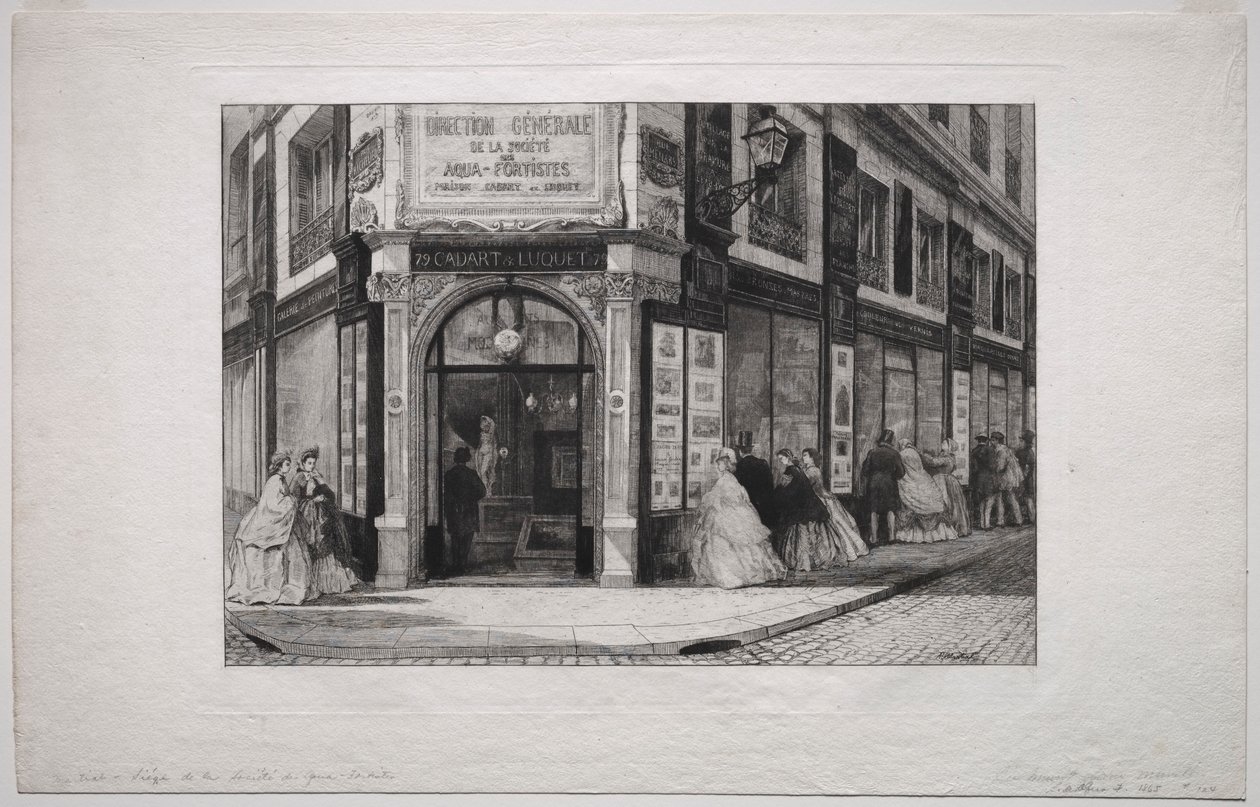 Hauptquartier der Société des Aquafortistes von Adolphe Théodore Jules Martial Potémont