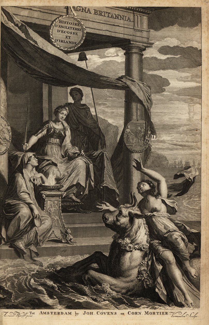 Allegorisches Frontispiz mit Europa, Zeus und Themis von Adriaan van der (after) Werff