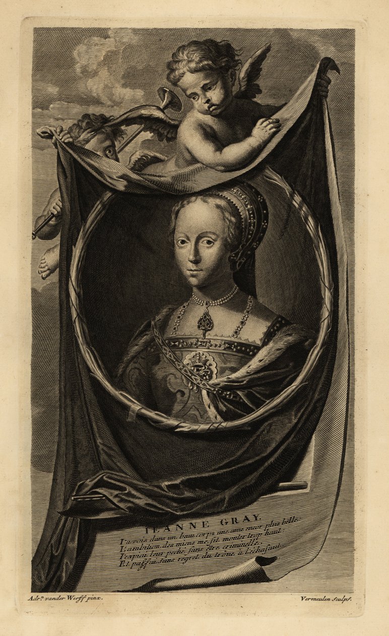 Lady Jane Grey (1537-1554) (Kupferstich) von Adriaan van der (after) Werff