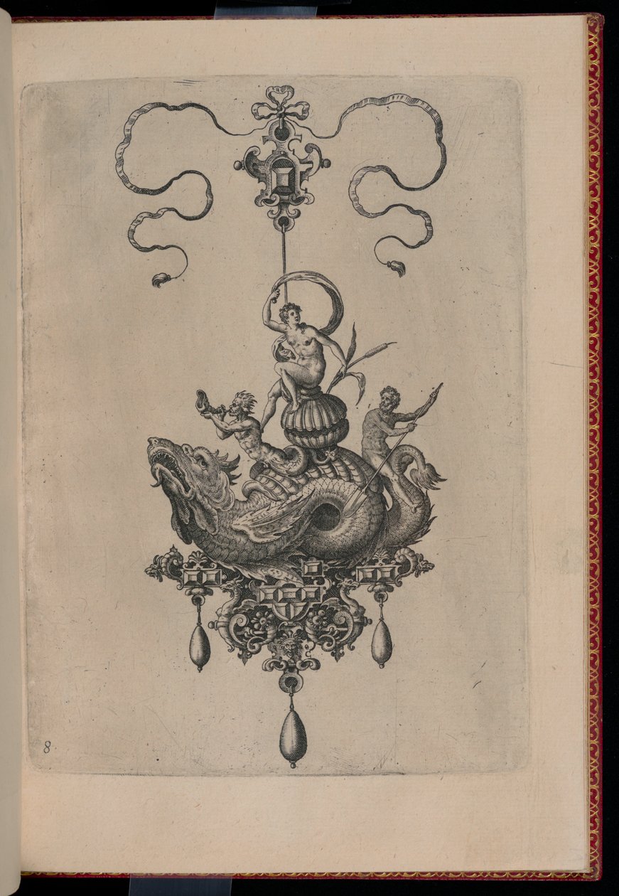 Tafel 8, aus Bullarum Inaurium, Anhänger, Ohrringe usw. Designs der geschicktesten Art, Teil Zwei von Adriaen Collaert