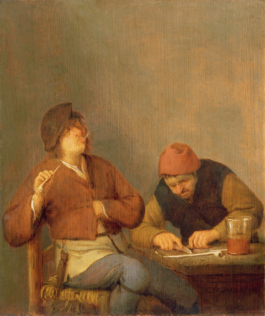 Zwei Raucher in einem Innenraum, 1643 von Adriaen Jansz. van Ostade