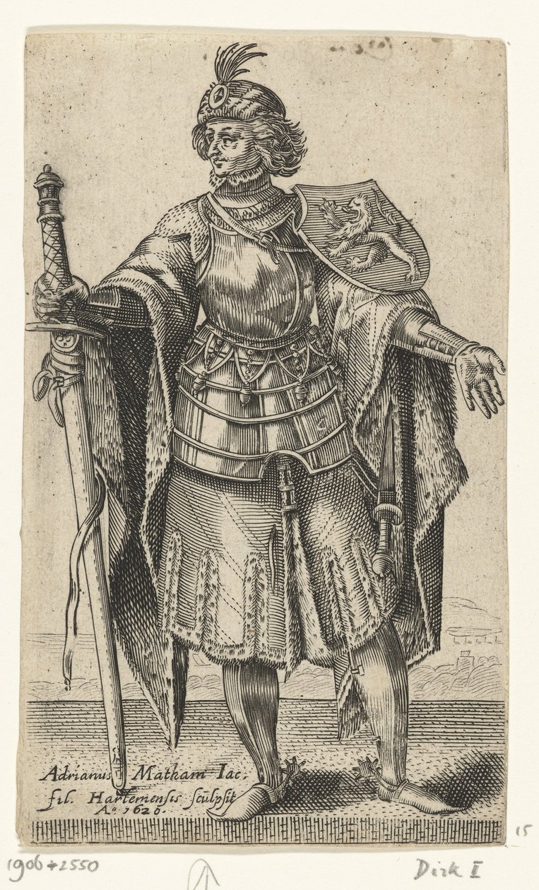 Porträt von Dirk I., Graf von Holland - Grafen und Gräfinnen von Holland (Serientitel) von Adriaen Matham