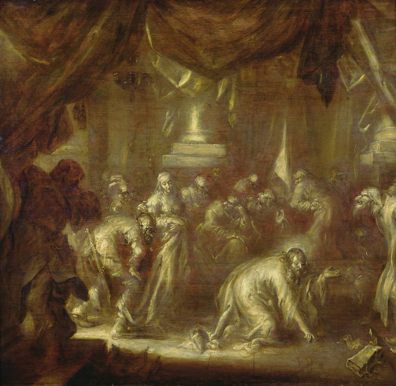 Jesus und die Ehebrecherin von Adriaen Pietersz van de Venne