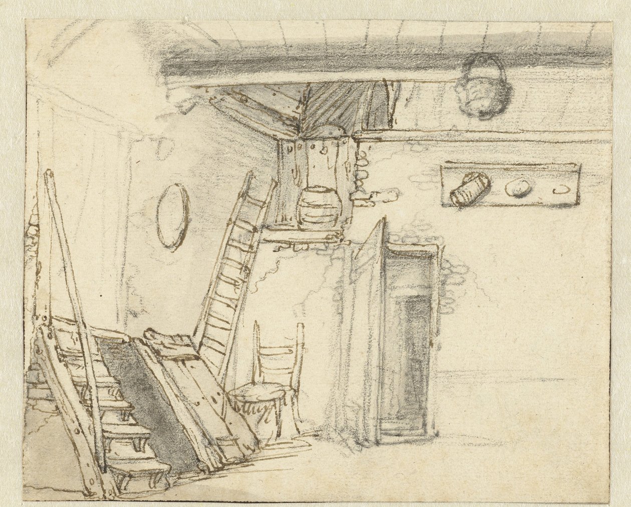 Ecke des Innenraums einer Scheune von Adriaen van Ostade