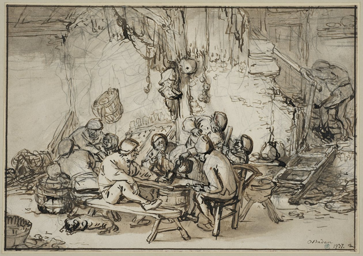 Innenansicht einer Taverne von Adriaen van Ostade