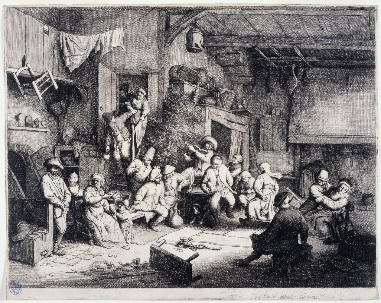 Der Tanz im Kabarett (Bartsch 49) von Adriaen van Ostade