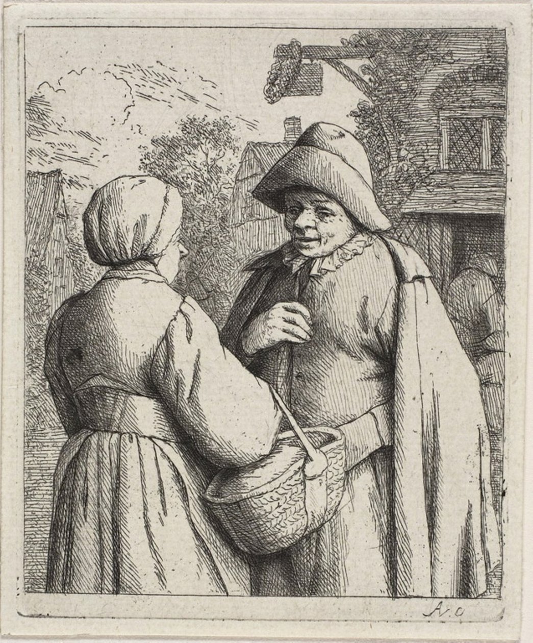 Mann und Frau im Gespräch von Adriaen van Ostade