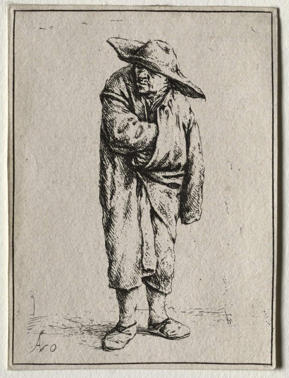 Bauer mit seiner Hand in seinem Mantel von Adriaen van Ostade