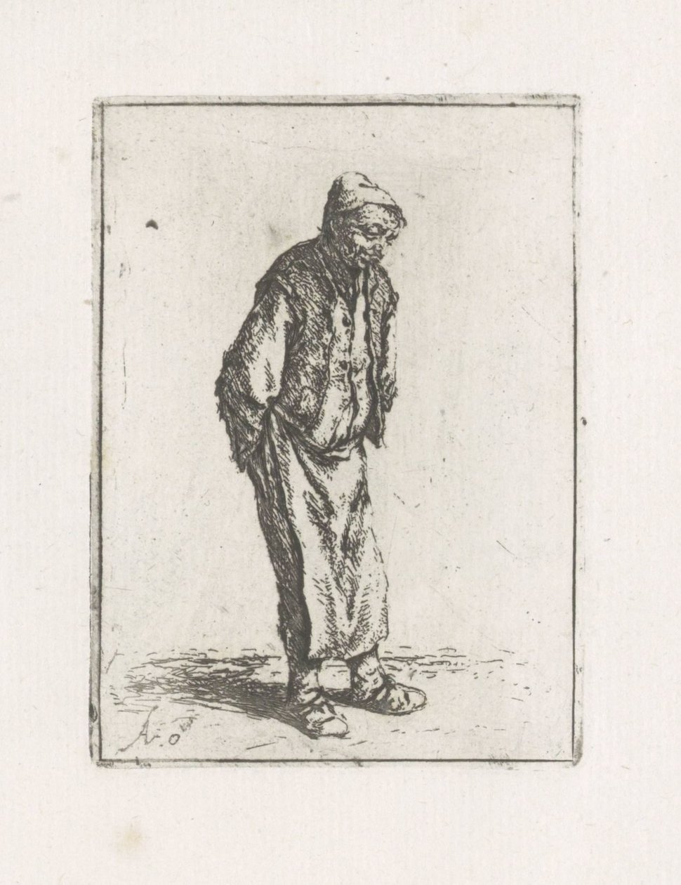 Stehender Mann mit den Händen auf dem Rücken von Adriaen van Ostade