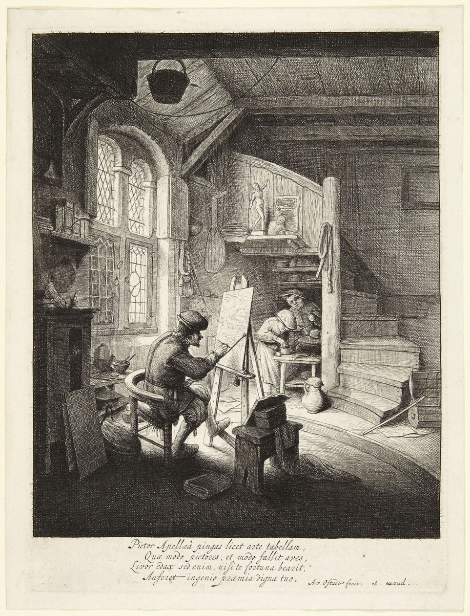 Der Maler in seinem Atelier von Adriaen van Ostade