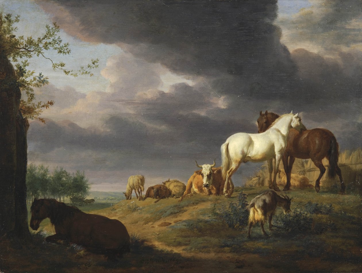 Landschaft mit Pferden und anderem Vieh von Adriaen van de Velde