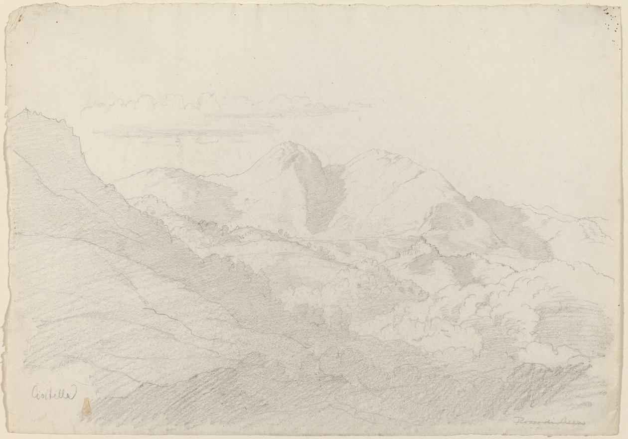 Die Sabiner Hügel und Rocca Santo Stefano von Civitella aus gesehen von Adrian Ludwig Richter