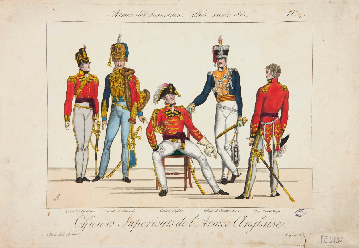 Höhere Offiziere der englischen Armee, Armee der alliierten Souveräne, 1815 von Adrien Pierre Francois Godefroy
