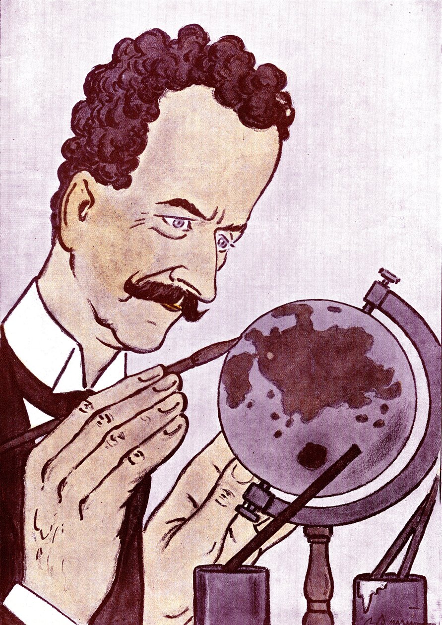 Karikatur von Philippe Berthelot (1866-1934) französischer Politiker und Diplomat - Zeichnung von Adrien Barrère (1877-1931) aus Fantasio von Adrien Barrere