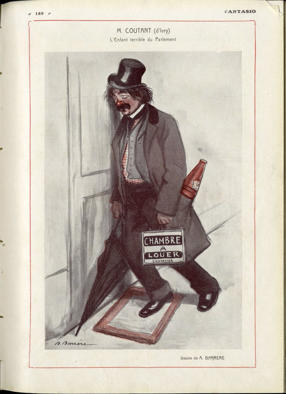 Illustration von A. Barrere (1874-1931) in „Fantasio“ - Daten überprüfen - Coutant Jules von Adrien Barrere