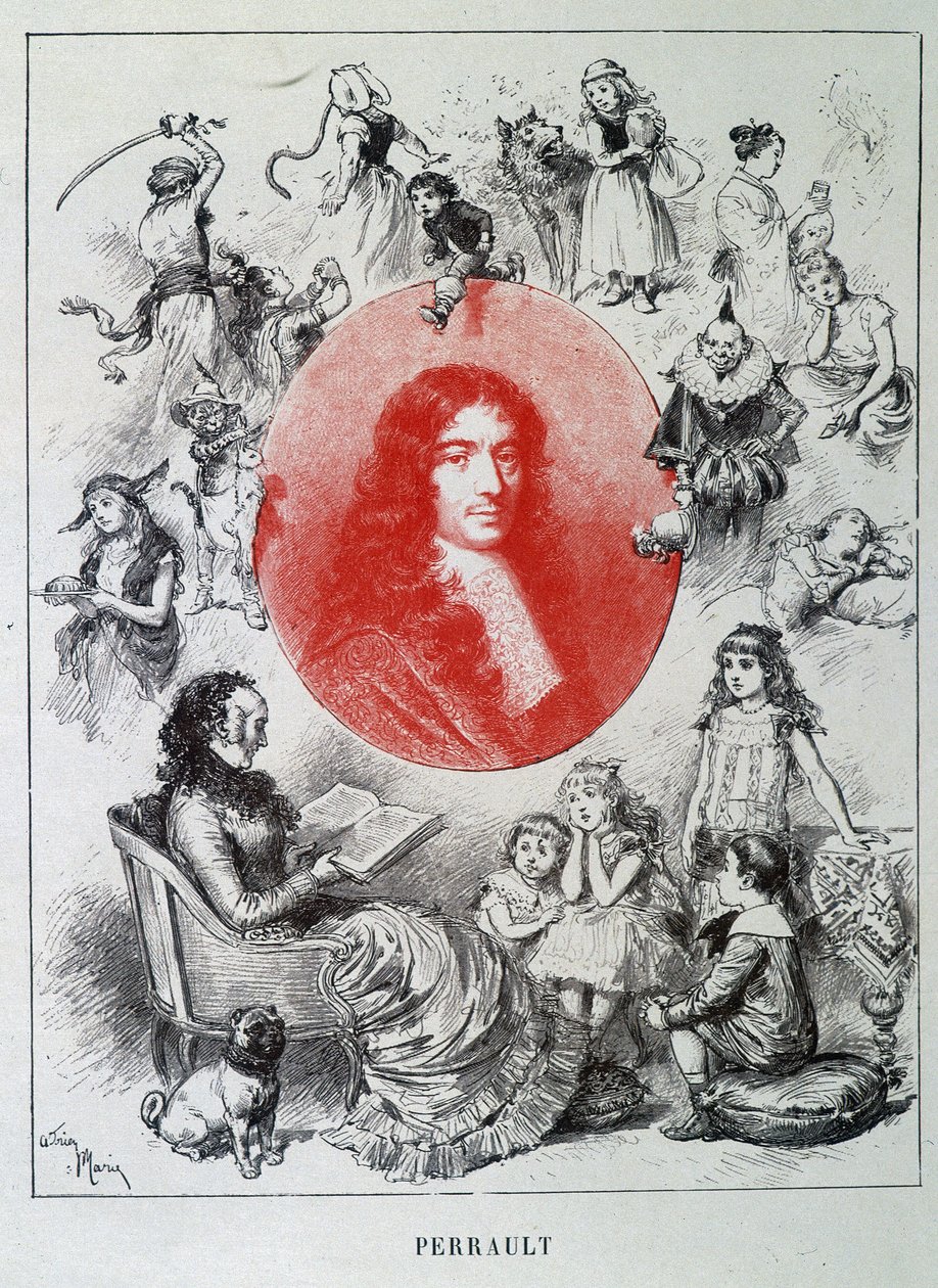 Porträt von Charles Perrault - in „Les contes de fées“ von Charles Perrault, Illustrationen von Adrien Marie von Adrien Emmanuel Marie