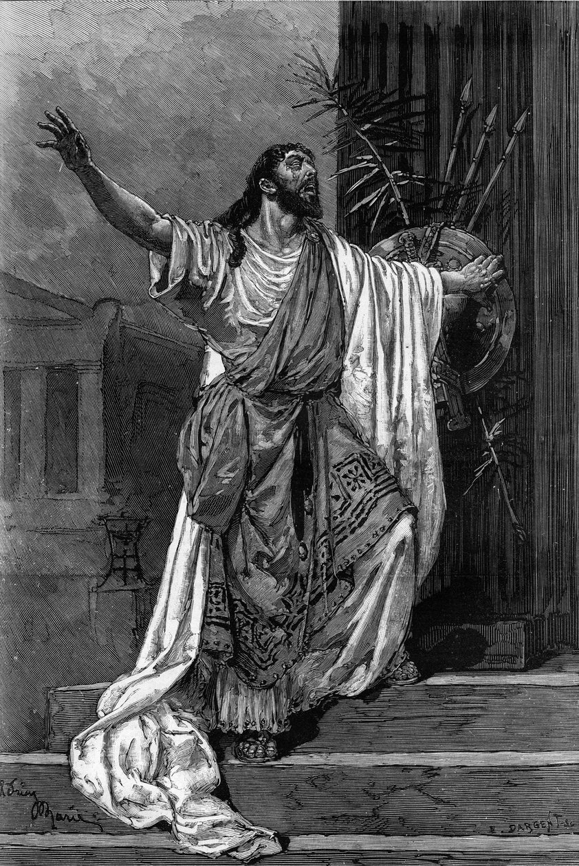 Porträt des Komikers Jean Sully Mounet genannt Mouney-Sully (Mounet Sully) (1841-1916) in der Rolle des Ödipus für das Stück „Ödipus Rex“ an der Comédie Française von Adrien Emmanuel Marie
