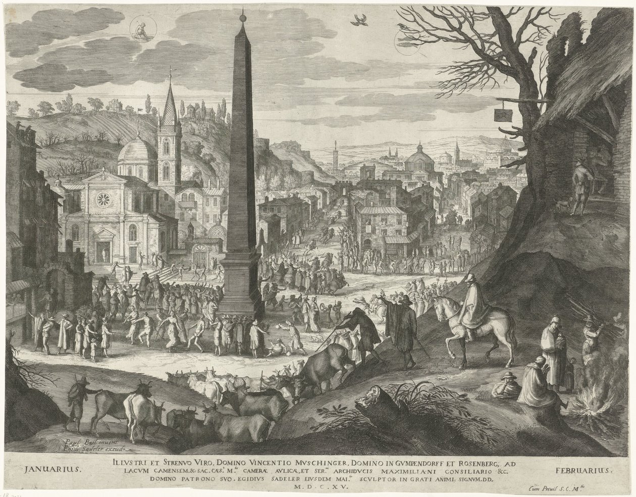 Januar und Februar von Egidius  Sadeler (II)